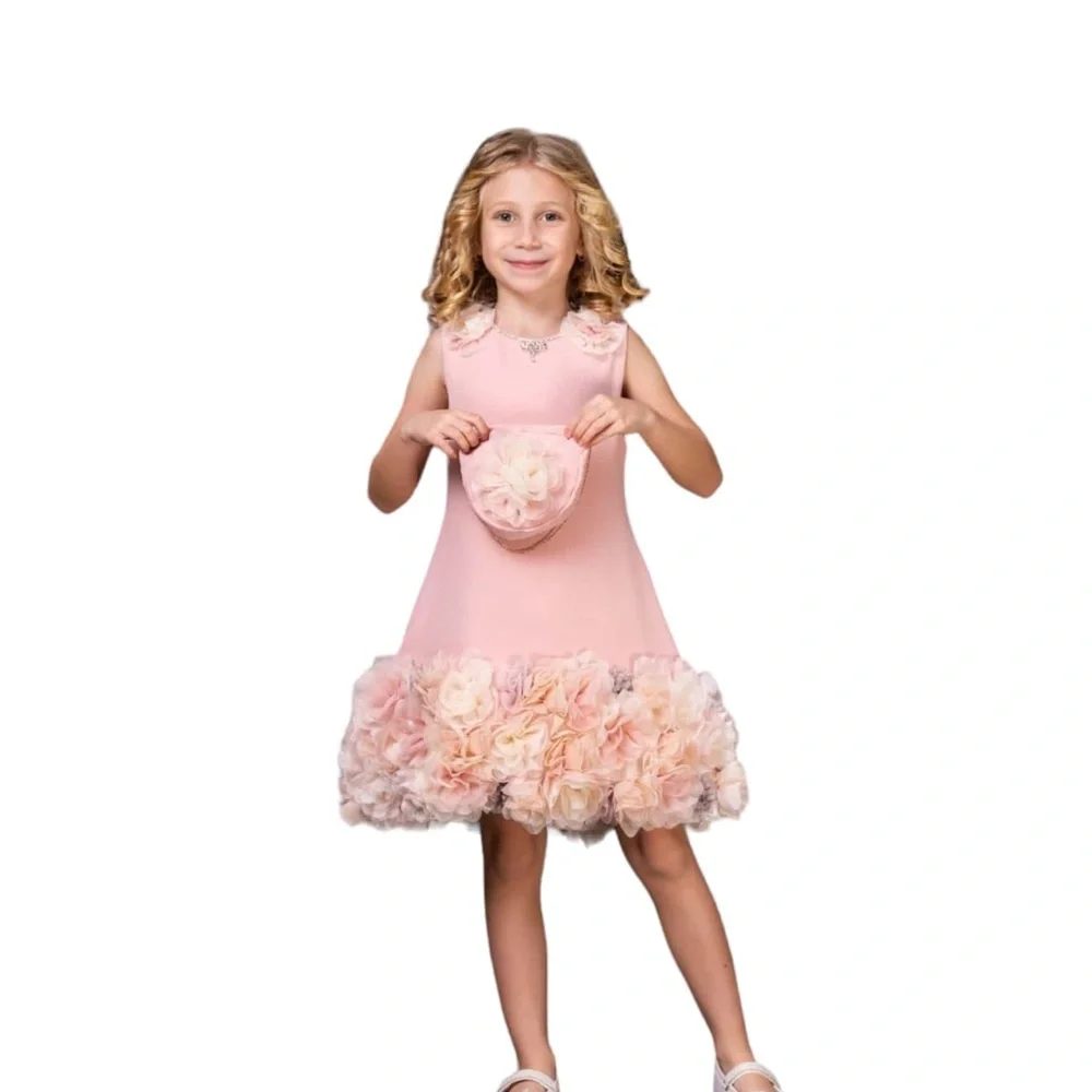 FINAL SALE✨
PINK GIRL Pink Floral Girl's Dress with matching bag - Picture 3 of 9